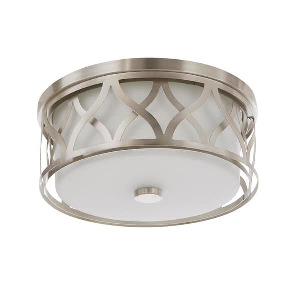 Montrose 14 in. 3-Light Brushed Nickel Flush Mount