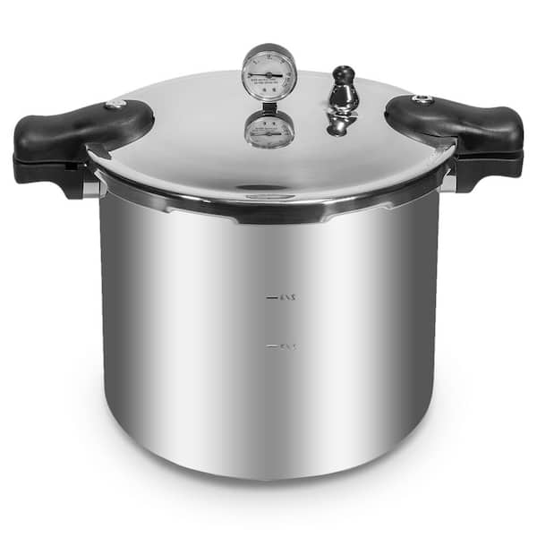 Premium Series 22 qt. Silver Aluminum Dishwasher Safe Induction Compatible Stovetop Pressure Cookers with Built-in Gauge