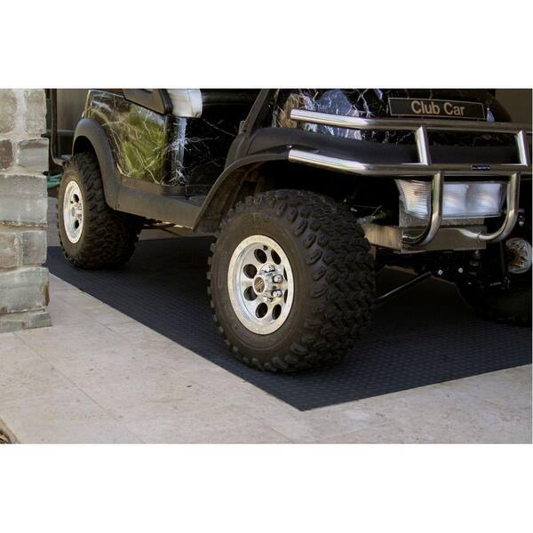 5 ft. x 12 ft. Black Textured PVC Long Golf Cart Mat