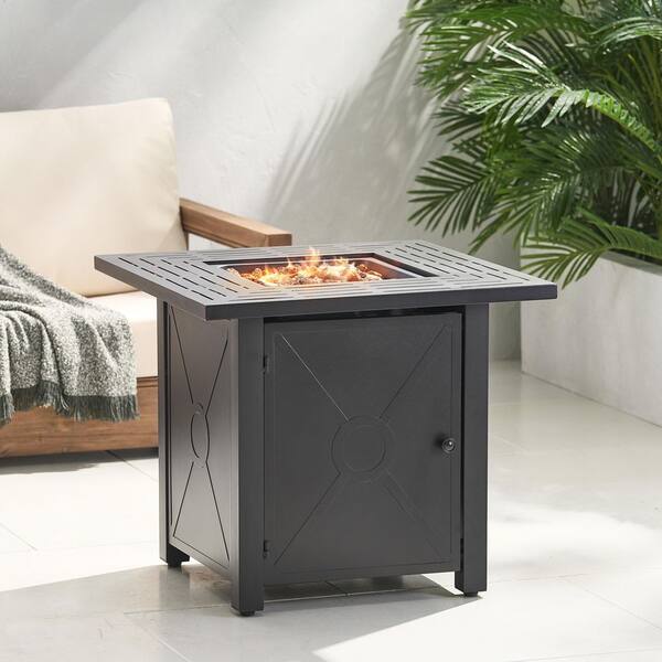 Haraldson Black Square Metal Fire Pit
