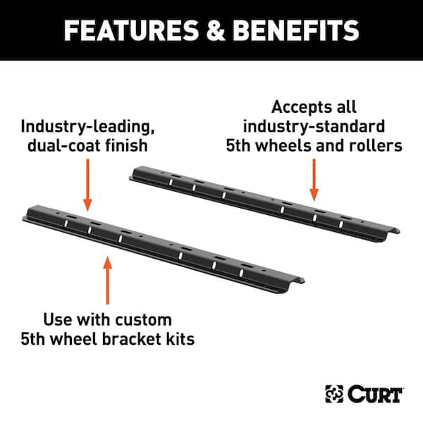 Universal 5th Wheel Base Rails (Gloss Black)
