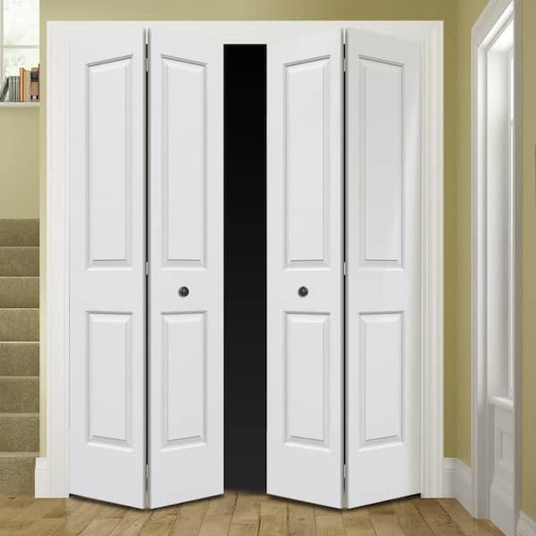 72 in. x 80 in. 2 Panel Cambridge Primed Smooth Molded Composite Closet Bi-Fold Double Door