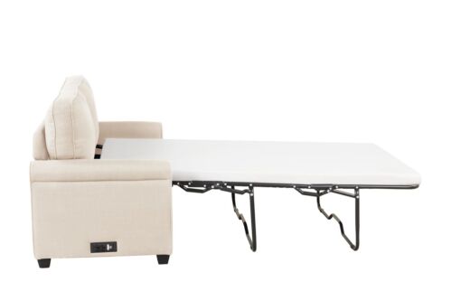 Traditional Loveseat Convertible Sleeper with USB Functional Aesthetic, Oat