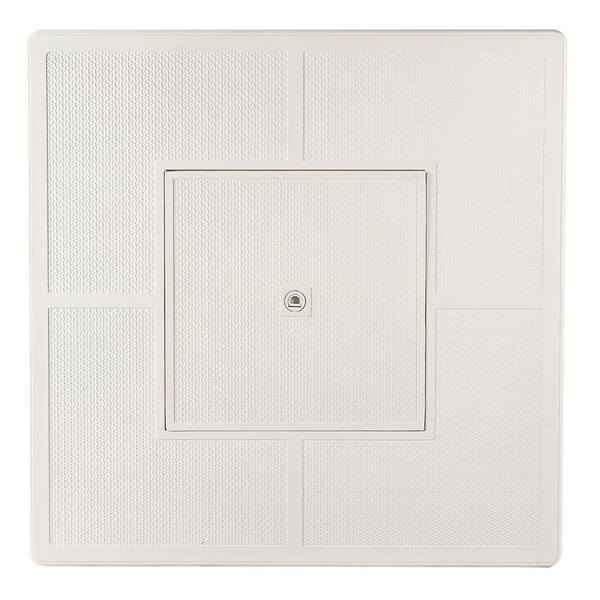 42 in. x 42 in. White Square Aluminum Propane Fire Pit Table with Glass Beads, 2 Covers, Lid, 55,000 BTUs