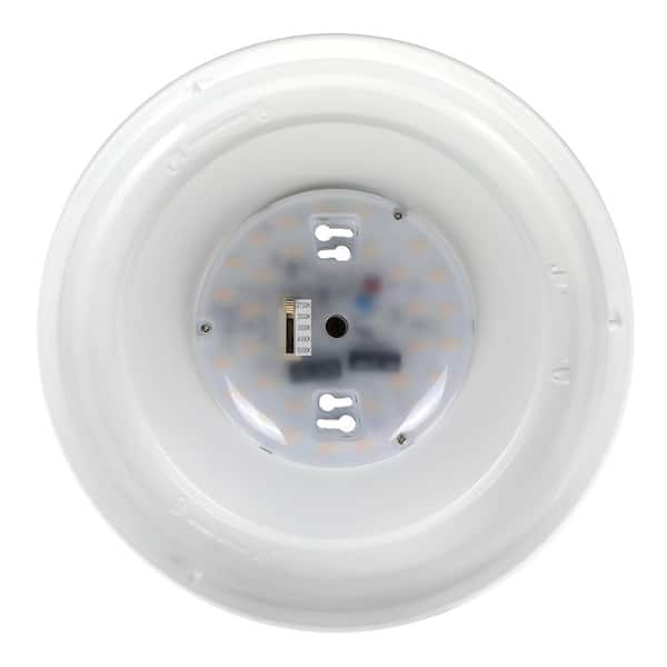 11 in. 1-Light White Selectable LED Puff Flush Mount