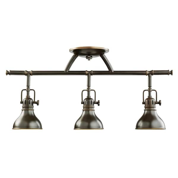 Hatteras Bay 1.9 ft. 3-Light Olde Bronze Halogen Ceiling Mounted Hard Wired Track Lighting Kit