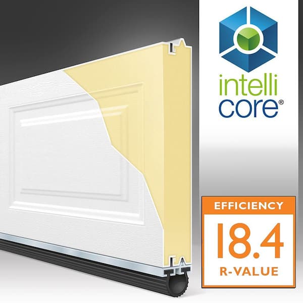 Classic Collection 8 ft. x 7 ft. 18.4 R-Value Intellicore Insulated Solid Sandtone Garage Door