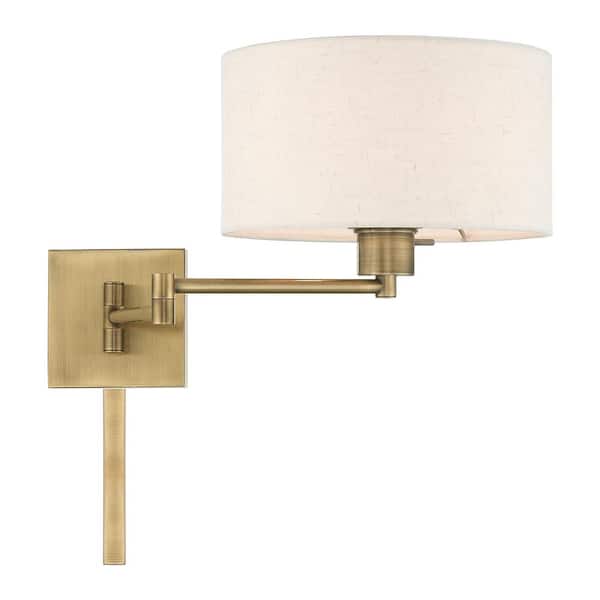 Swing Arm Wall Lamps 1 Light Antique Brass Swing Arm Wall Lamp