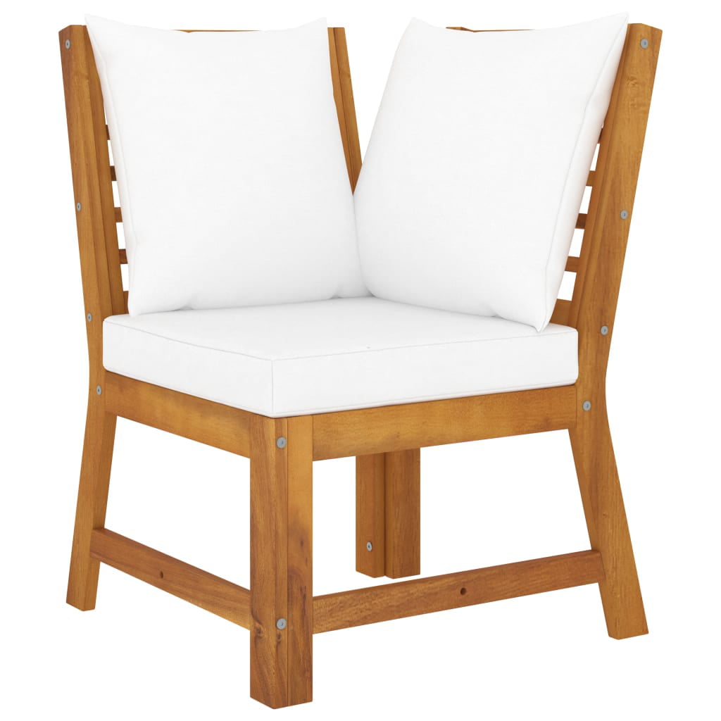 vidaXL 4 Piece Patio Lounge Set with Cushion Cream Solid Acacia Wood