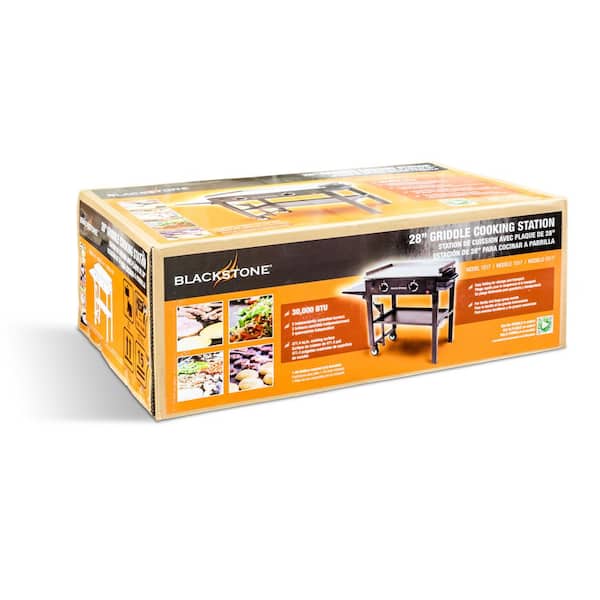 28 in. 2-Burner Griddle Cooking Station in Black