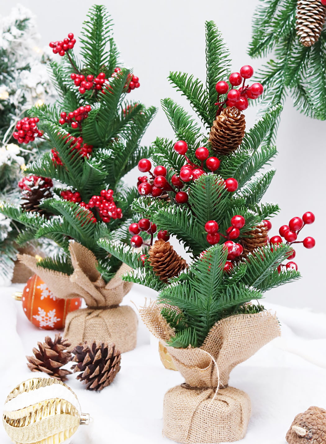 Artificial Red Berry Stems Christmas Decorations Burgundy Red Berry Picks Holly Berries Branches for Christmas Tree Crafts Wedding Holiday Season Winter Home Decor 8