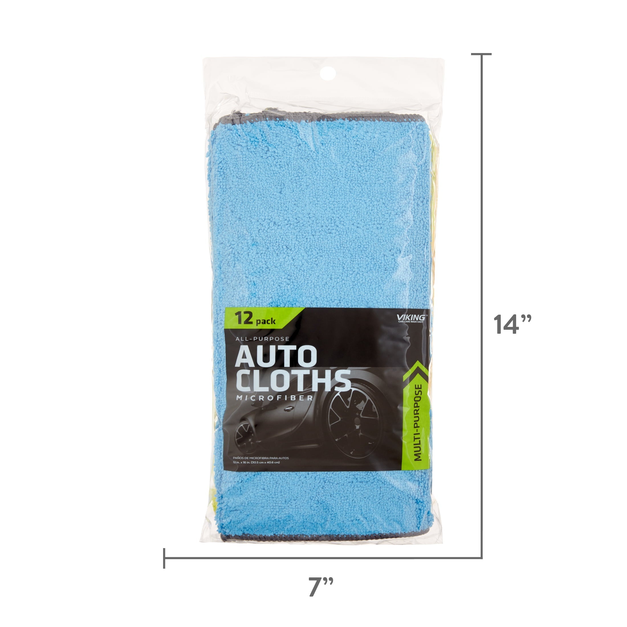 Viking Car Care Microfiber Auto Cleaning Cloth, 12 Pack Towels