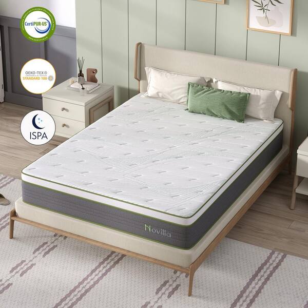 Full Medium Firm Hybrid Gel infused Memory Foam 10 in. Mattresses, Cooling and Motion Isolation