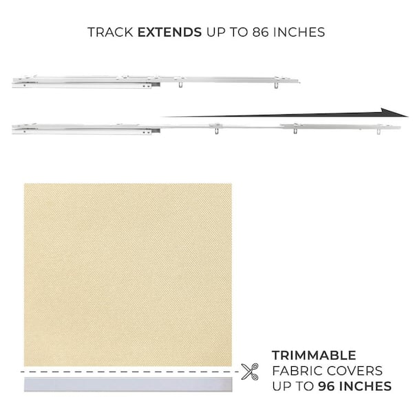 Brunch Cut-to-Size Tan Light Filtering Adjustable Sliding Panel Track Blind with 23 in Slats Up to 86 in. W X 96 in. L