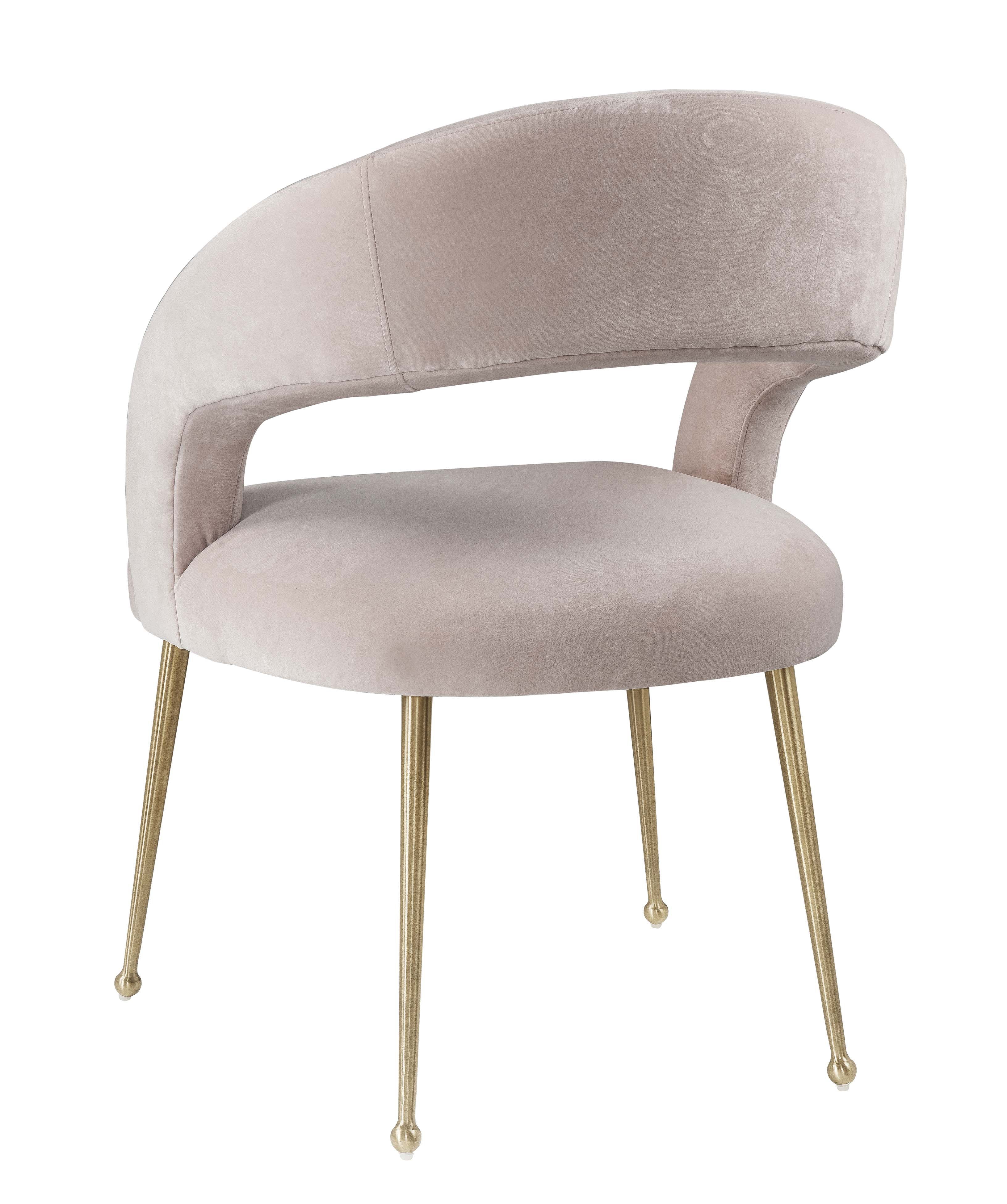 Rocco Open Back Blush Velvet Dining Chair by TOV Furniture