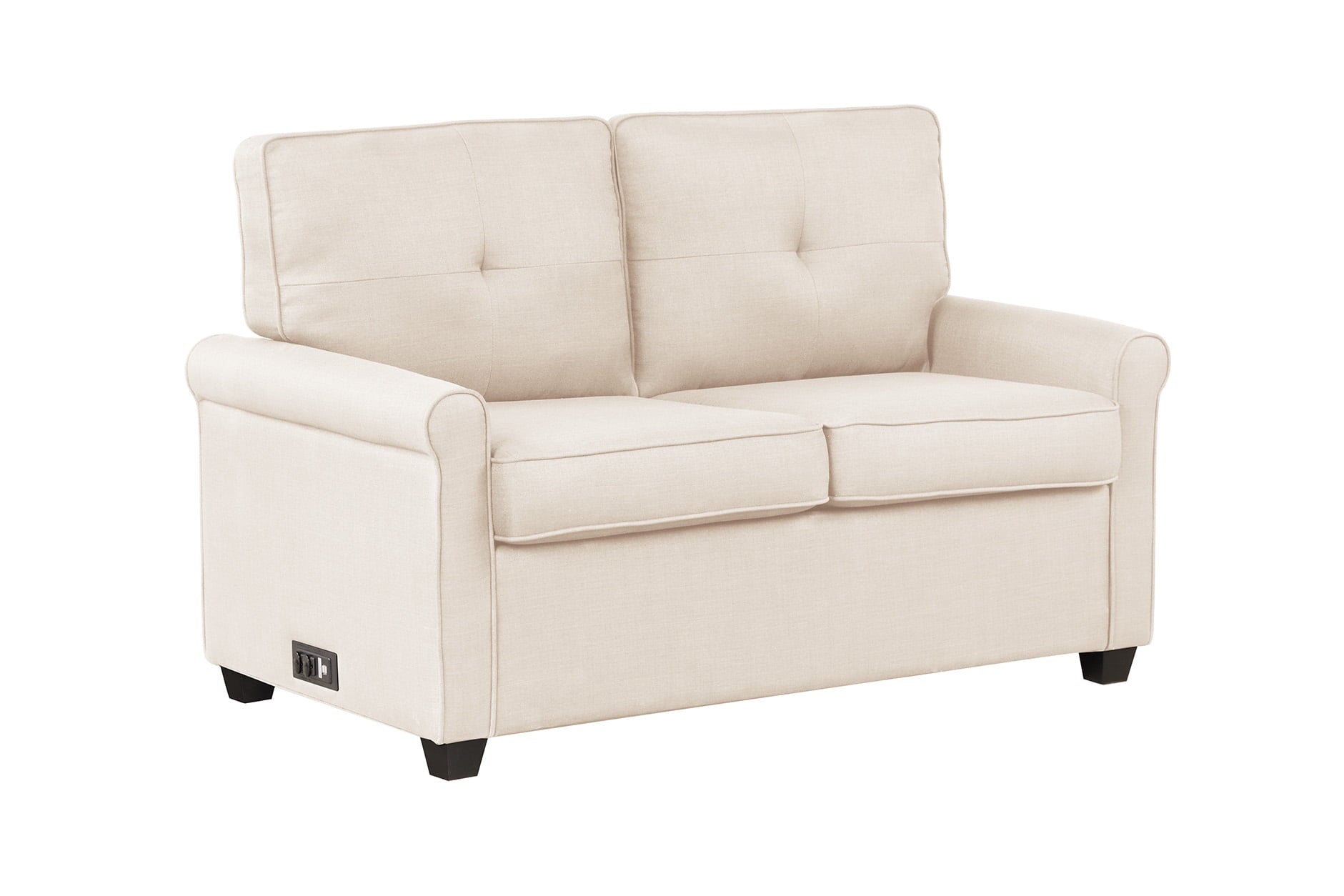 Mainstays Traditional Loveseat Sleeper with USB, Oat, 2 Seaters, Living Room