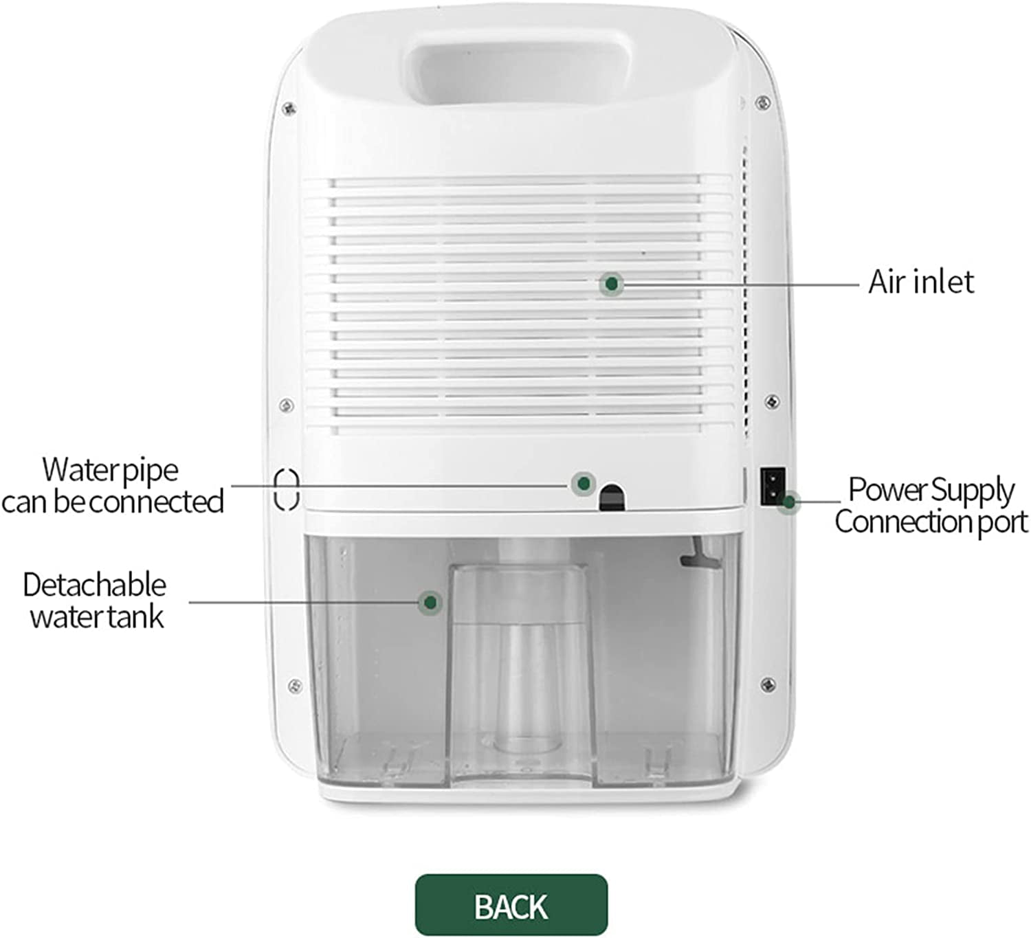 2.5L Dehumidifier Home Air Dryer Damp Moisture Free Bedroom Dehumidifier+Remote 2.5L Mini Space Dehumidifier Air Dryer Damp Moisture Free with Timing Function Dehumidifier Air Dryer