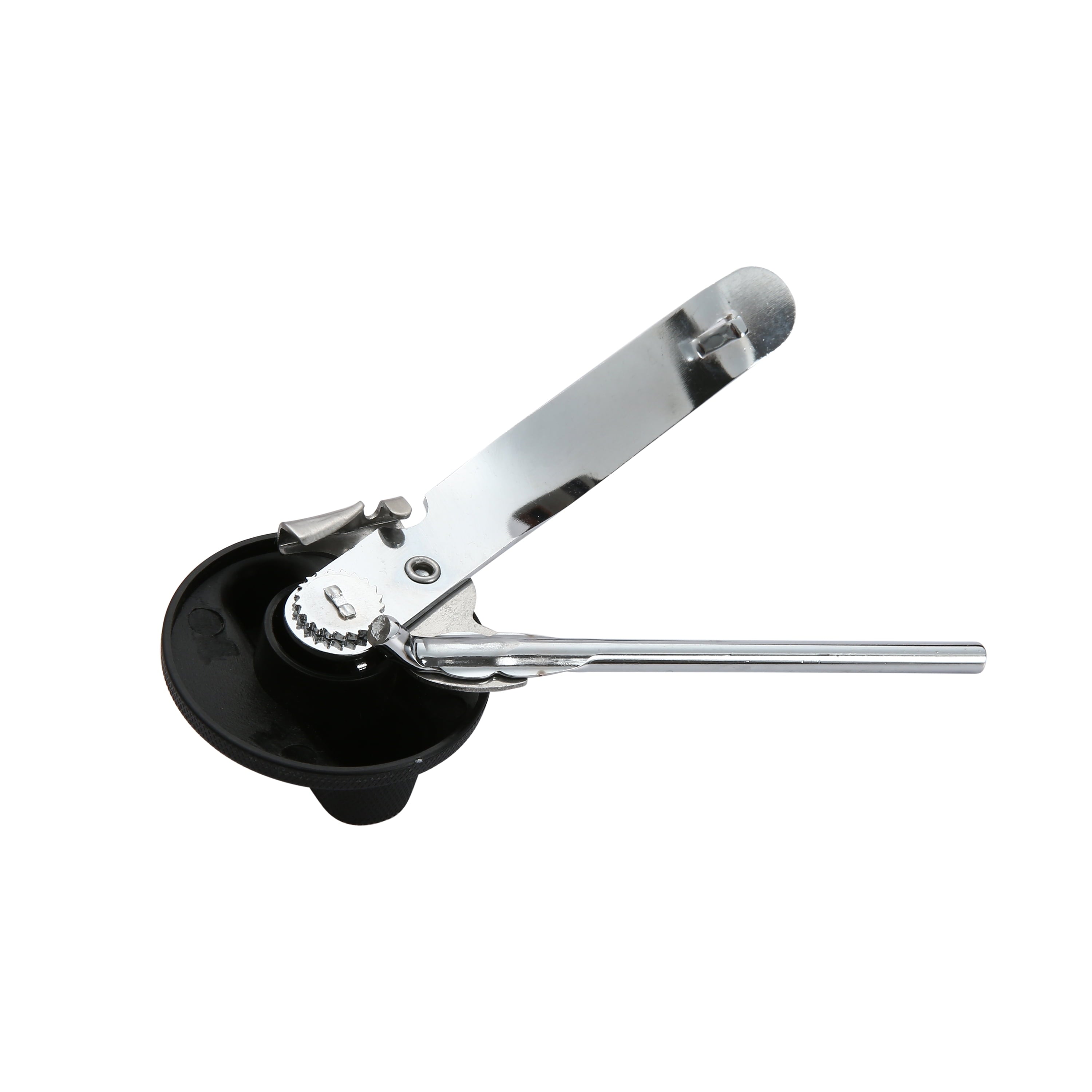 Mainstays Can Opener Stainless Steel Hand Grip Can and Bottle Opener, Silver and Black