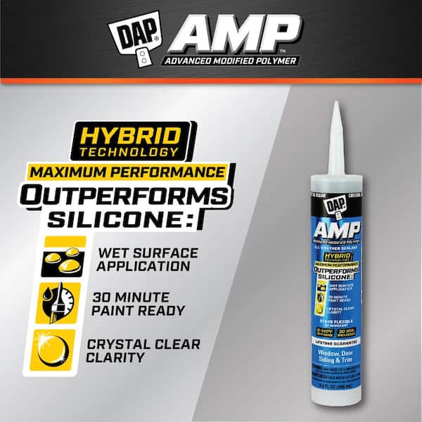 AMP Advanced Modified 9 oz. Crystal Clear Polymer All Weather Window, Door and Siding Sealant (12-Pack)