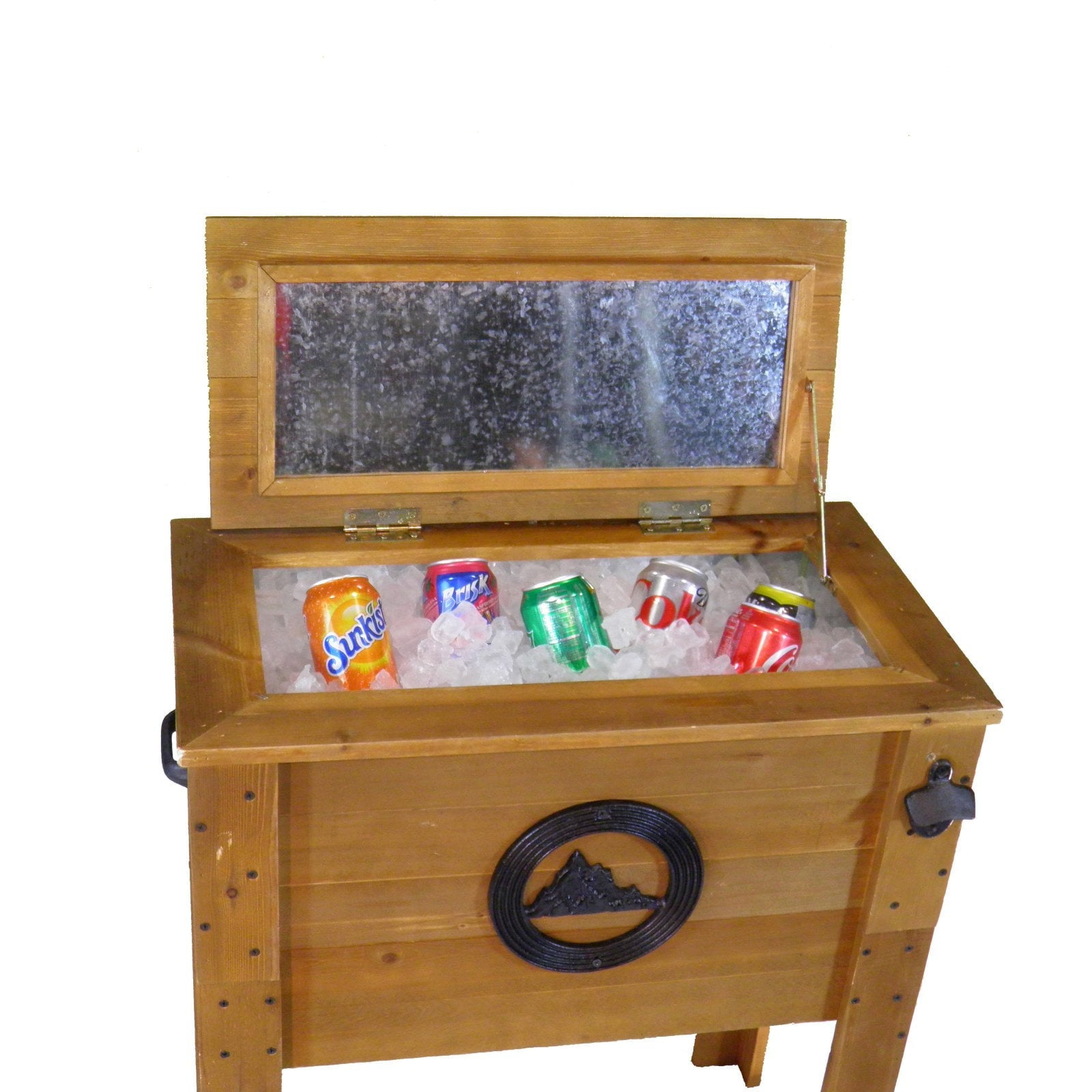 45 Quart Wooden Outdoor Rustic Mountain Deck Patio Cooler