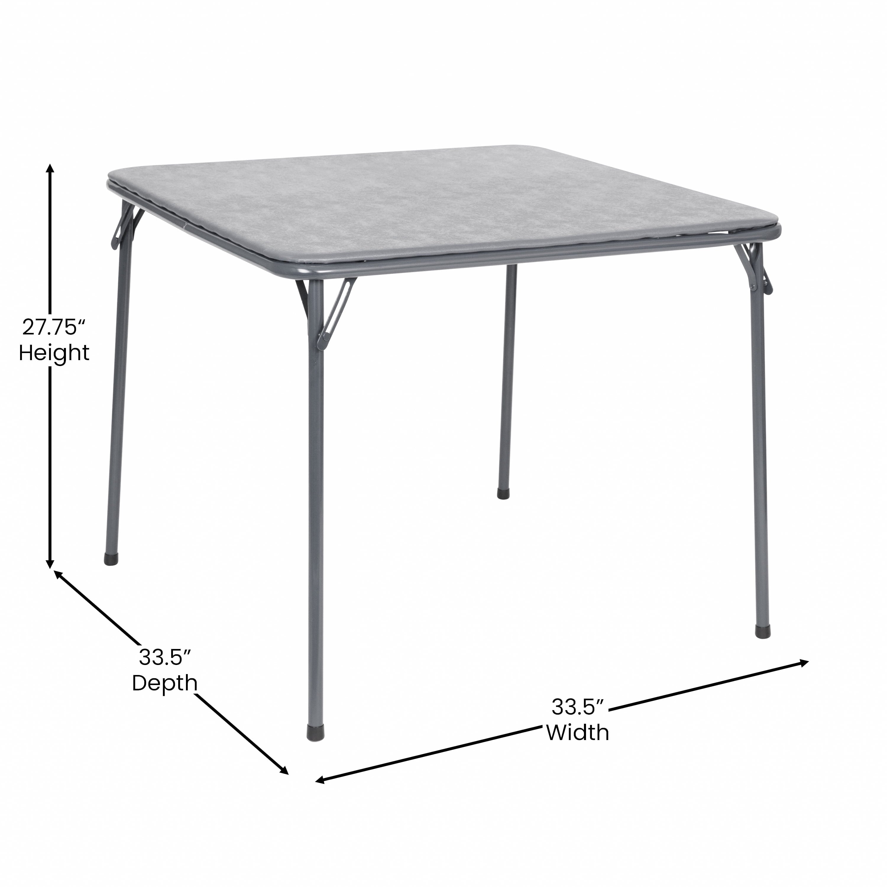 BizChair 5 Piece Gray Folding Card Table and Chair Set