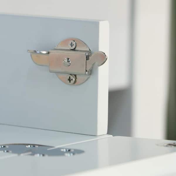 48 in. White Rectangular 3 -Drawer Computer Desk with Keyboard Tray