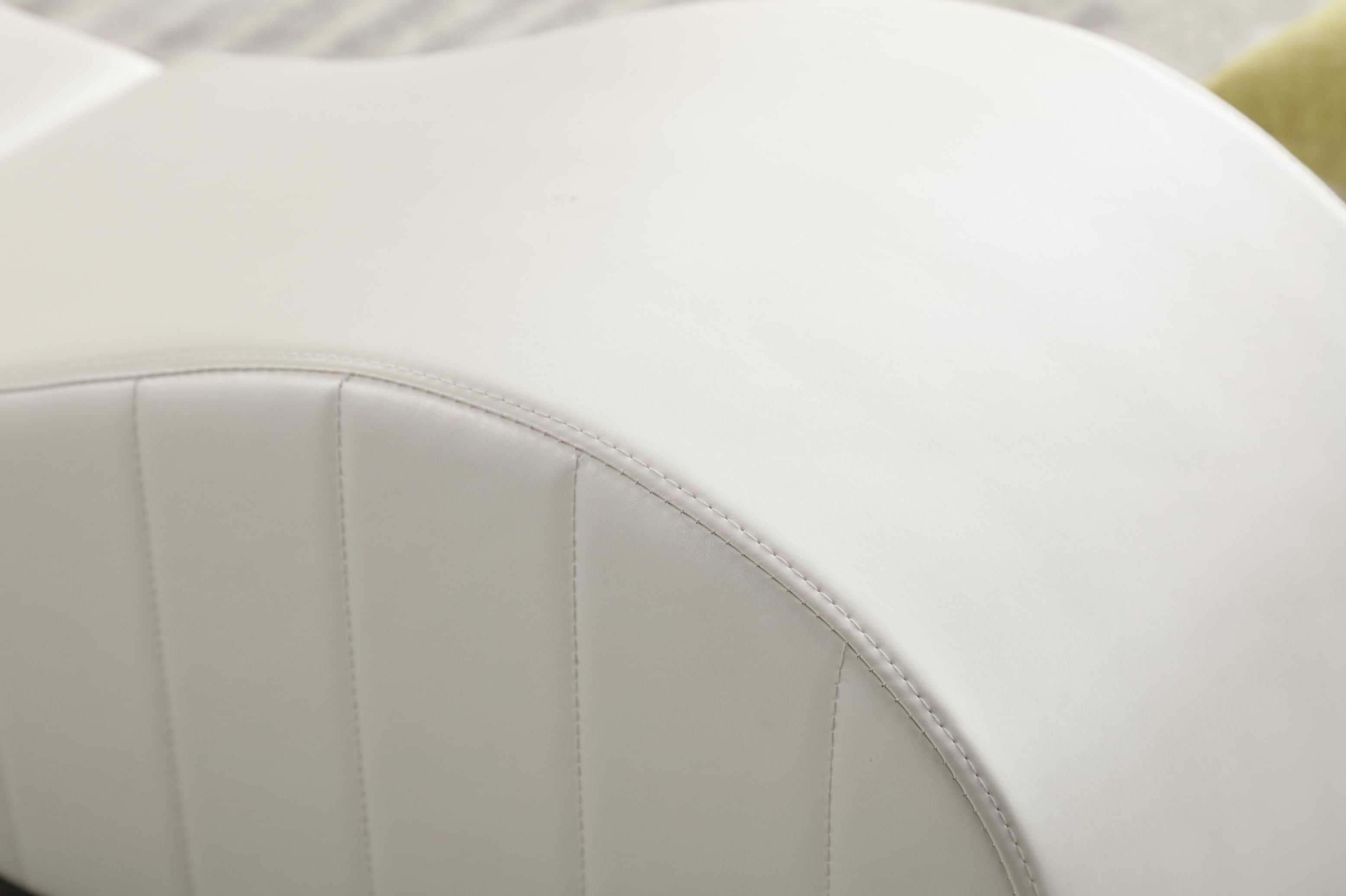 PWOPWOE Yoga Chaise Lounge for Stretching & Relaxation Modern Faux Leather Curved Sofa, Modern Faux Leather Curved Sofa, Living Room Bedroom Accent, White