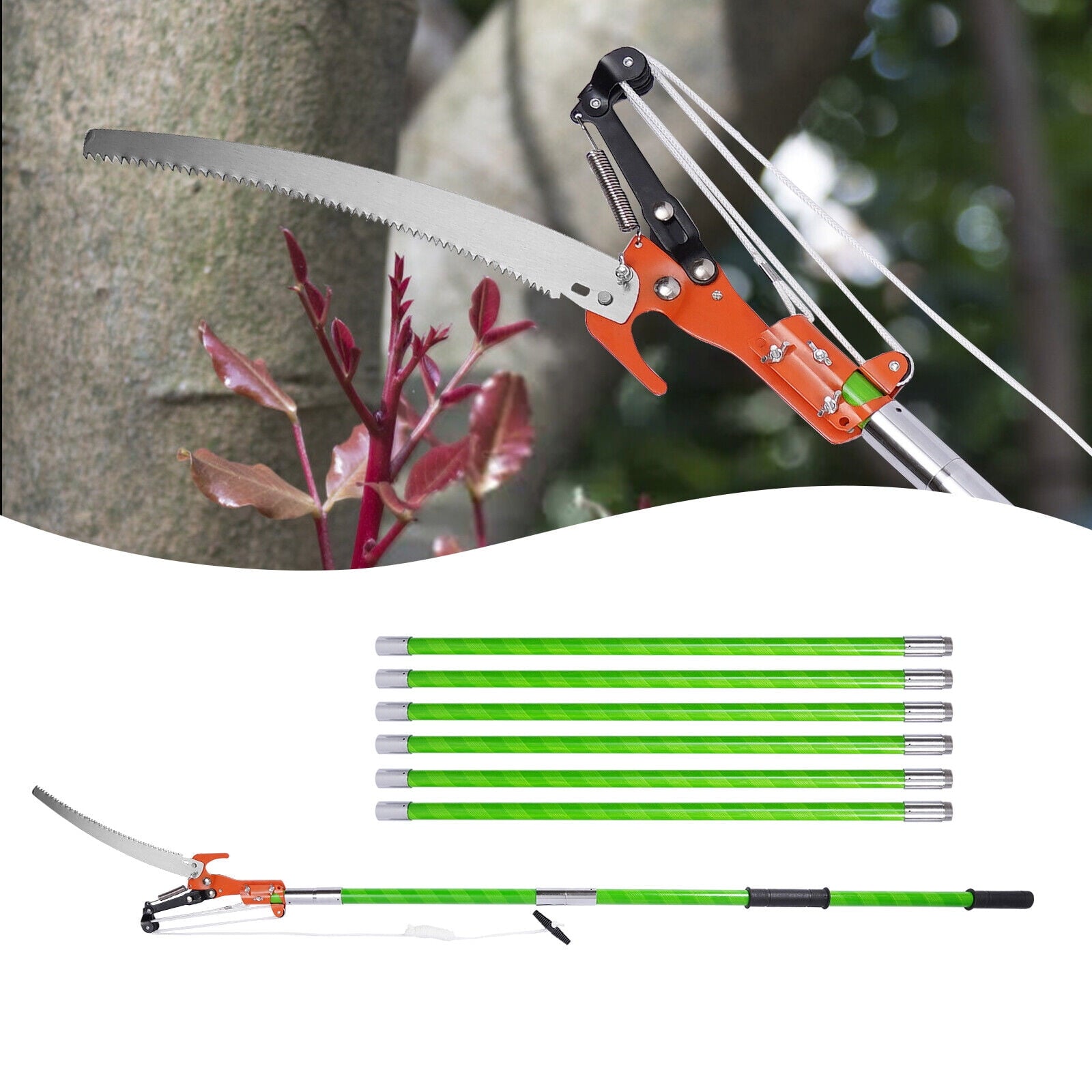 Tree Pole Pruner Tree Saw Branch Long Reach Limb Cut Tree Pole Pruner Saw 26Foot