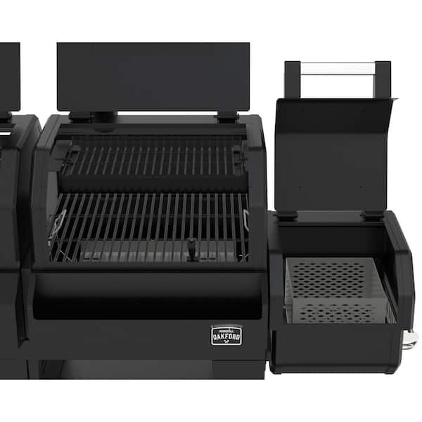 Oakford 1150 3-Burner Plus Offset Smoker Charcoal and Propane Combo Grill in Black