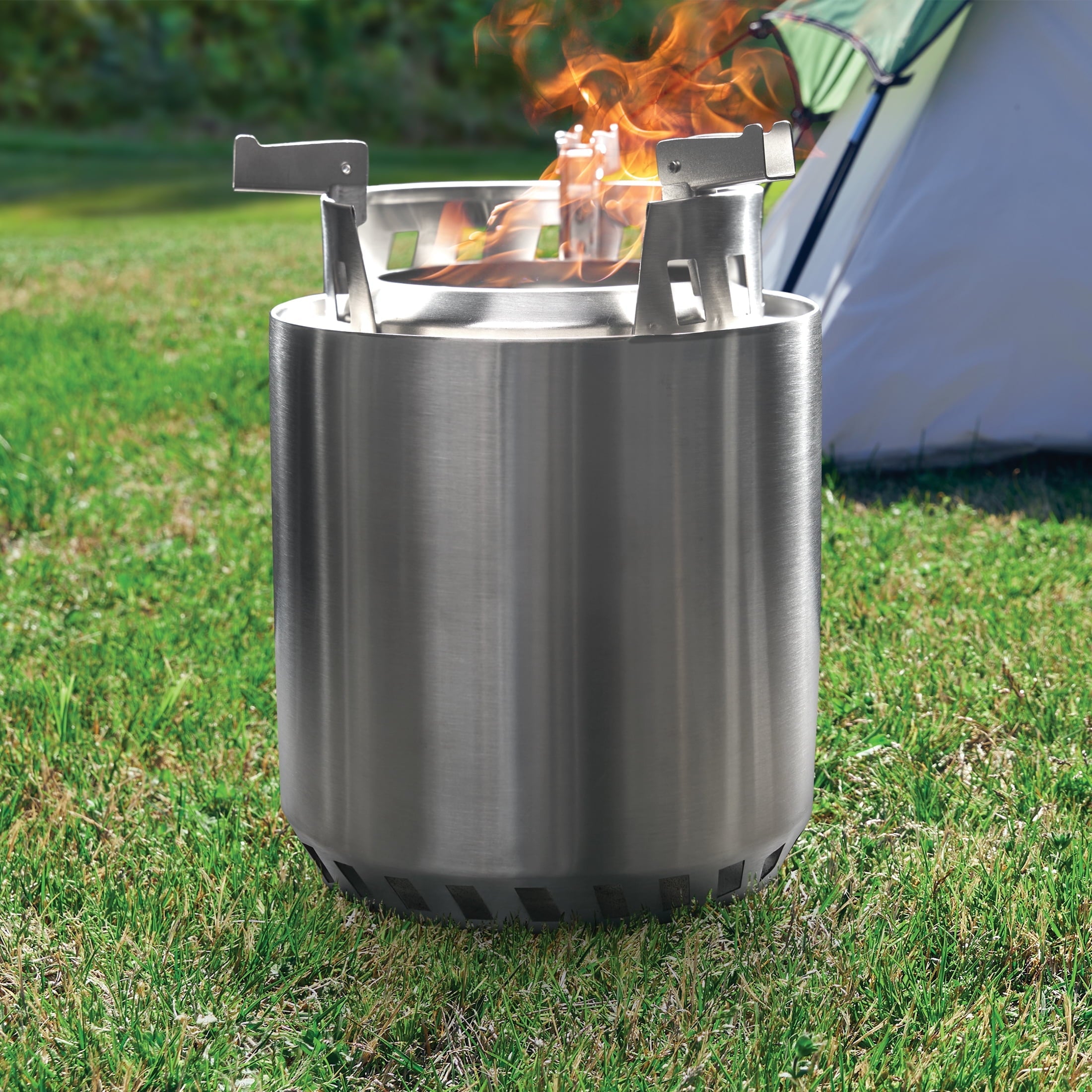 Ozark Trail 7''D Stainless Steel Integrated Wood-burning Camp Firepit