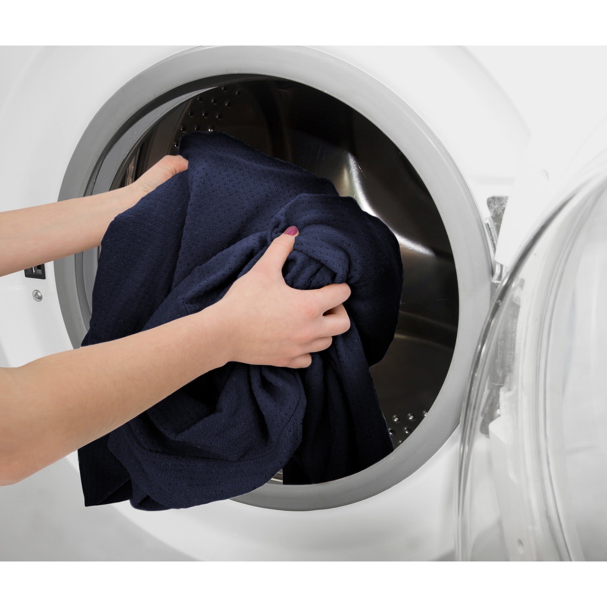 Mainstays Pixel Stretch Fabric Sofa Slipcover, Navy Blue, 1 Piece