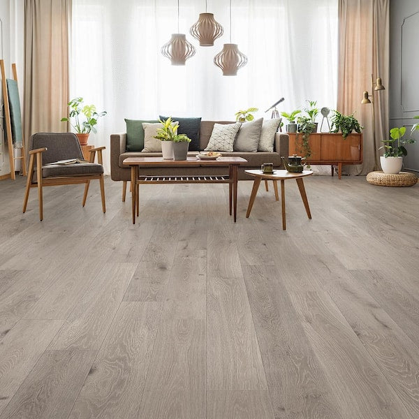 Stony Plain Oak 14 mm T x 7.6 in. W Waterproof Laminate Wood Flooring (13.3 sqft/case)