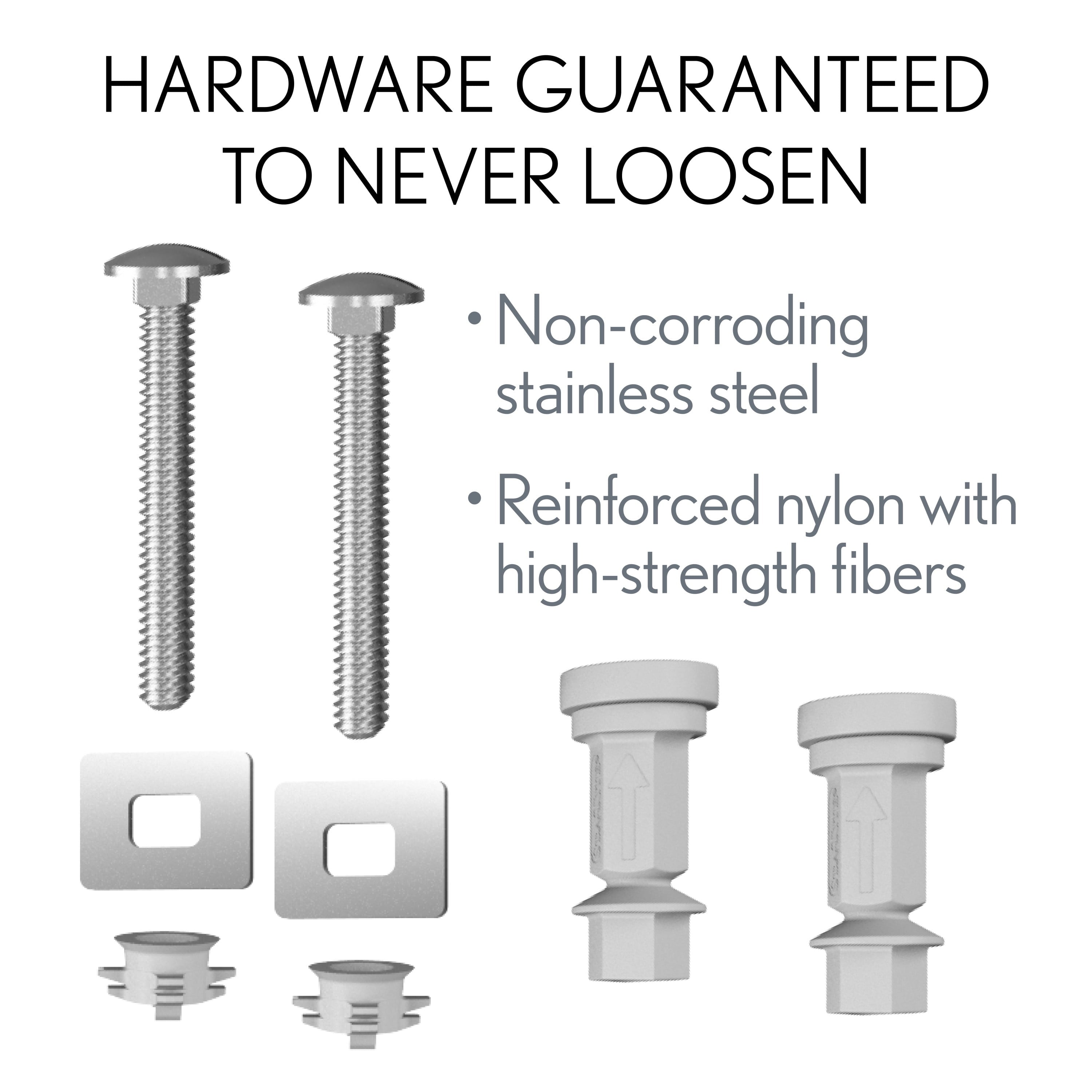 Mayfair Caswell Slow Close Elongated Plastic Toilet Seat in White Never Loosens