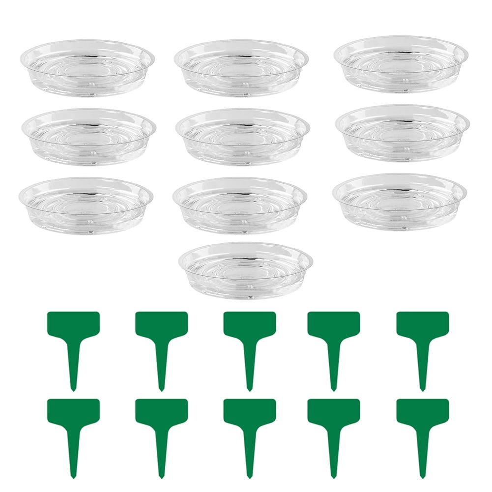 Anvazise 10 Set Planter Tray Leak-proof Reusable BPA Free Promote Growth Plant Pot Saucer Gardening Tools 8Inch