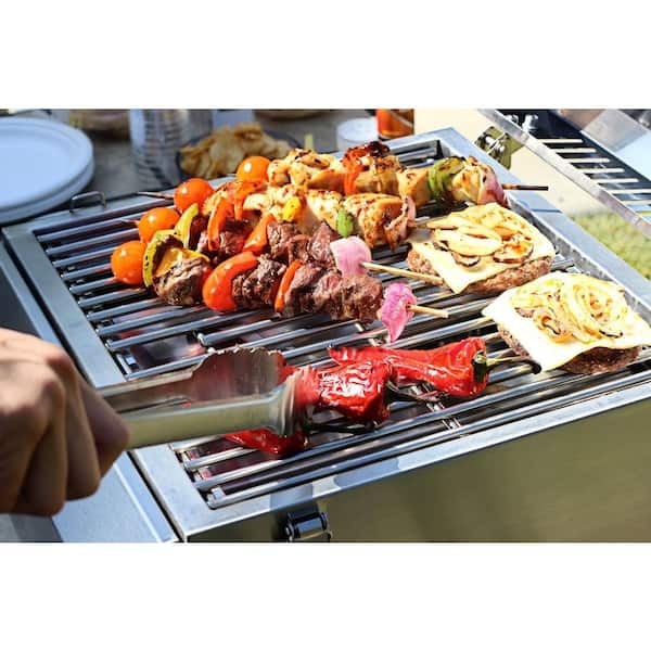 2-Burner Portable Propane Gas Table Top Grill in Stainless Steel