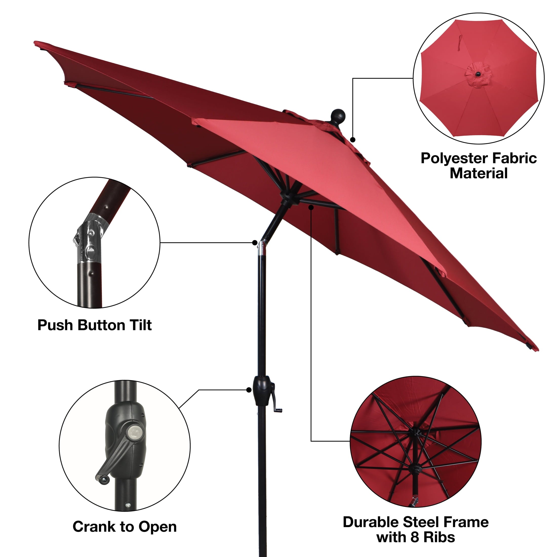 Better Homes & Gardens 9' Premium Patio Umbrella, Red