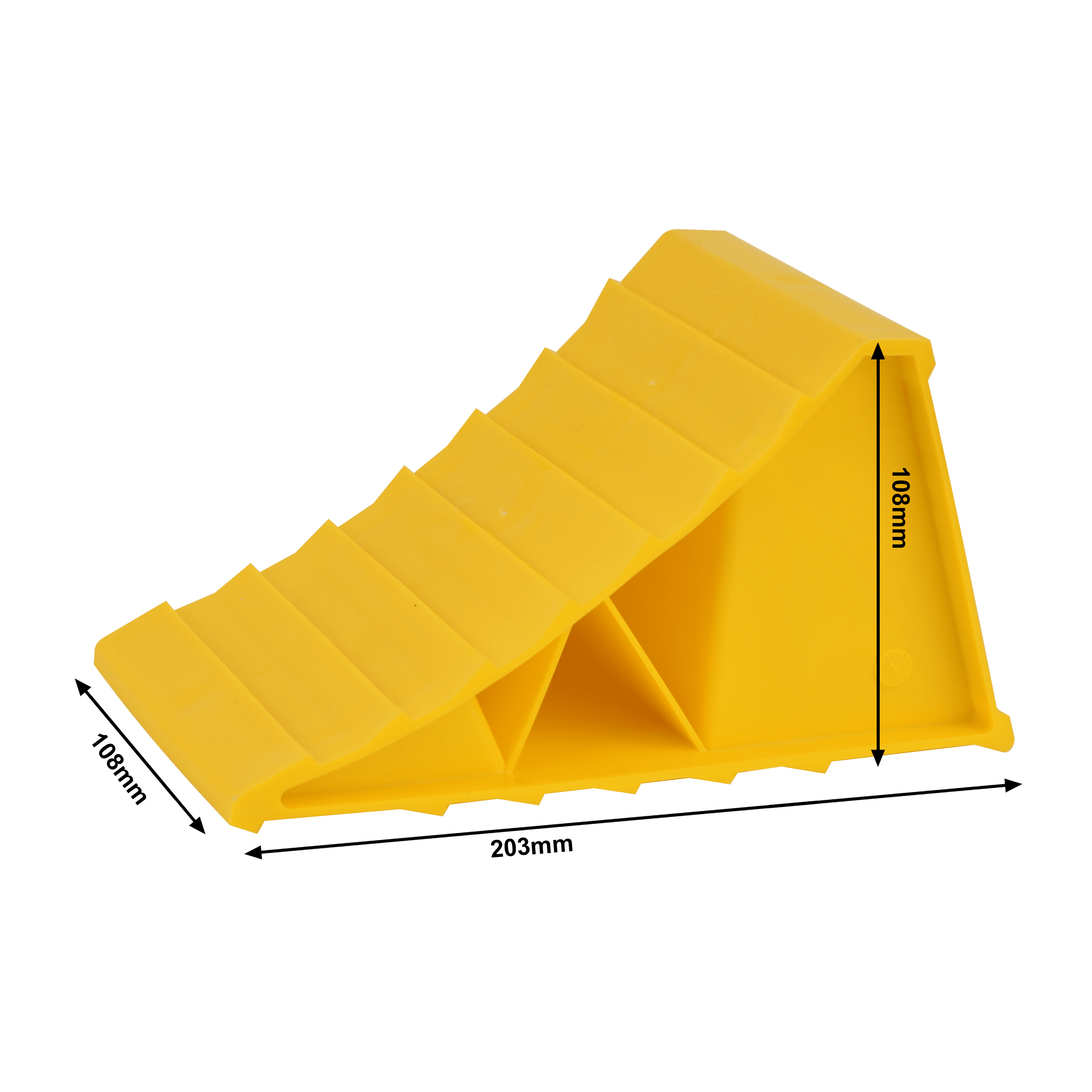 Hyper Tough Wheel Chock Heavy Duty Yellow Plastic