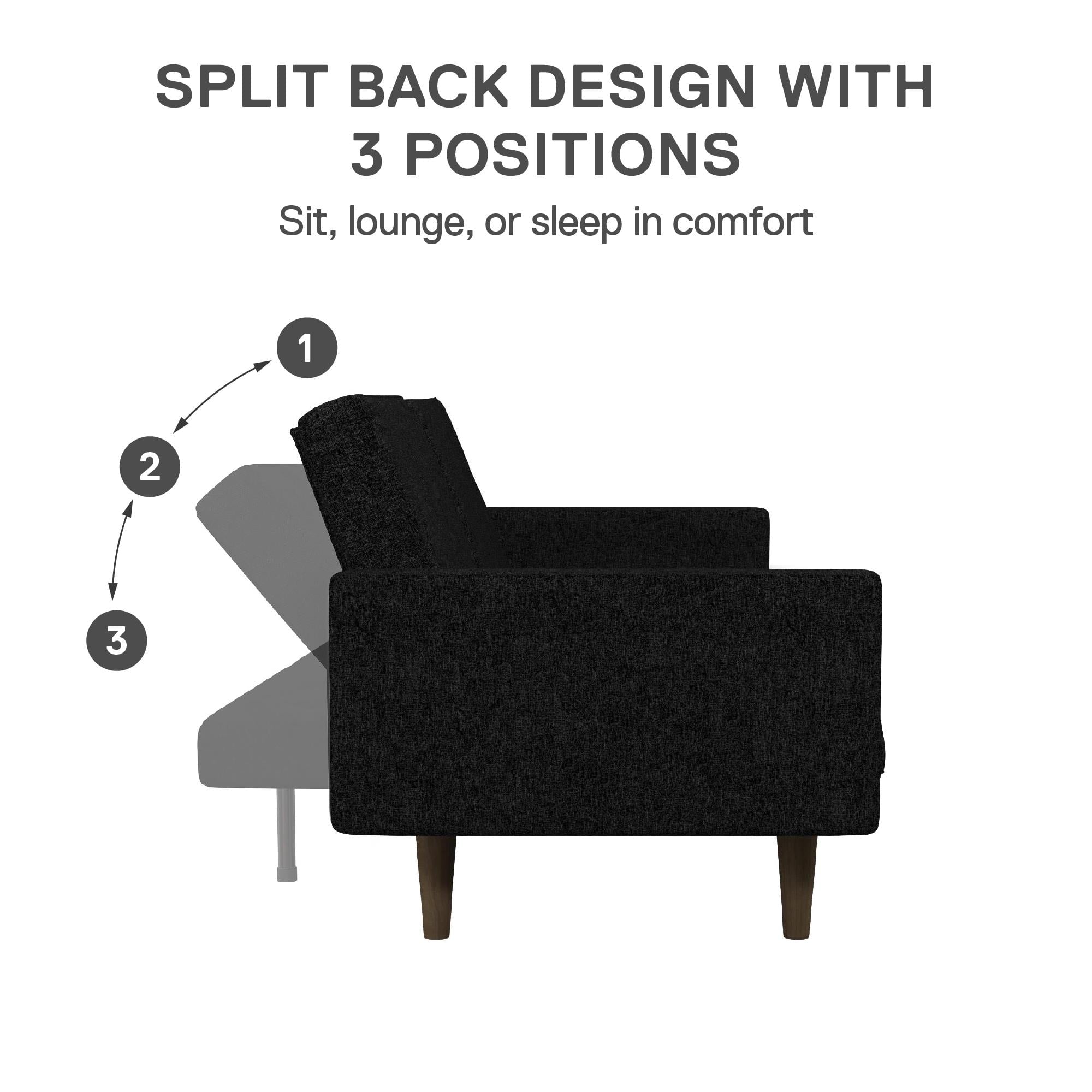 DHP Paxson Futon, Black Linen