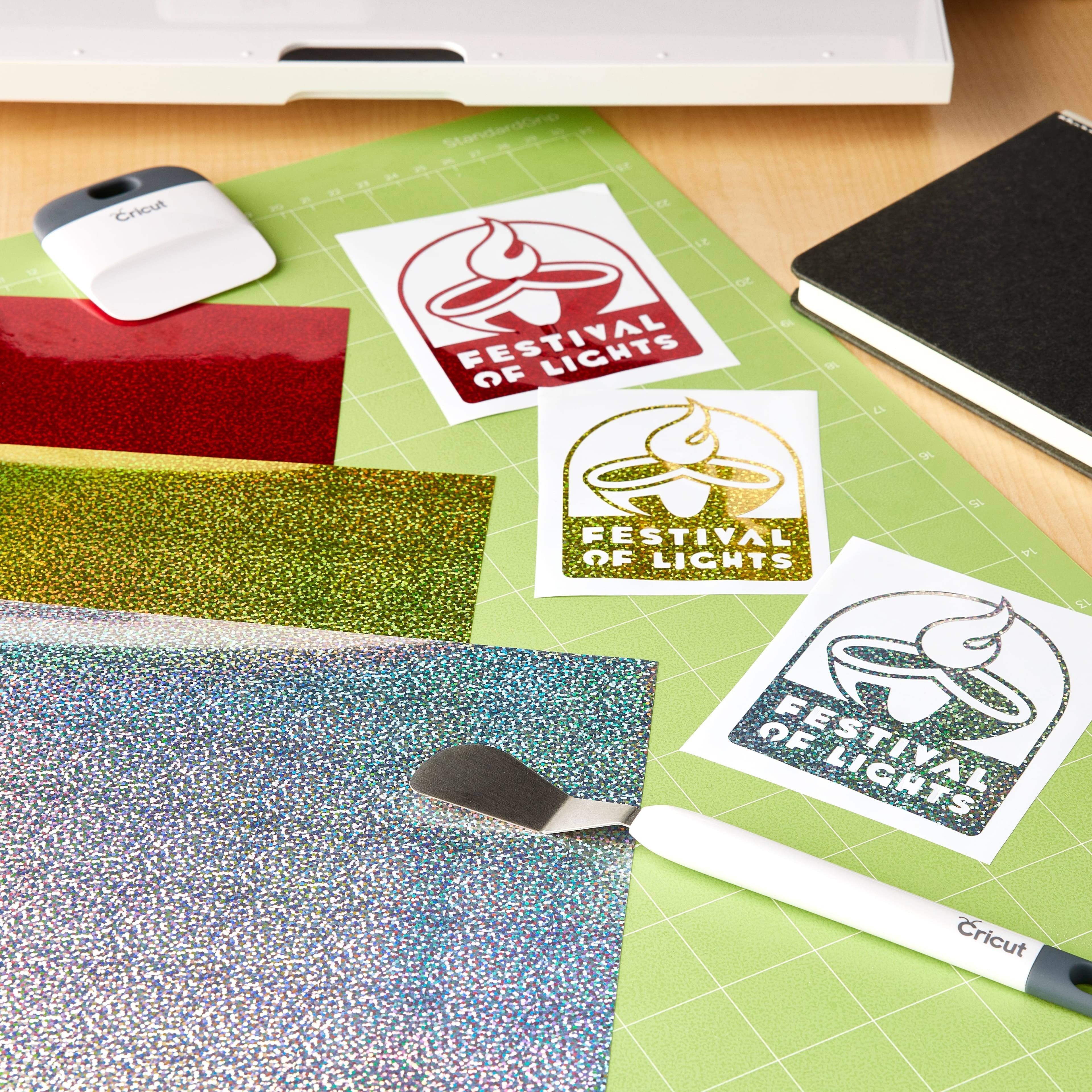 9 Packs: 3 ct. (27 total) Cricut® Premium Vinyl™ Sensei Holographic Sparkle Sampler