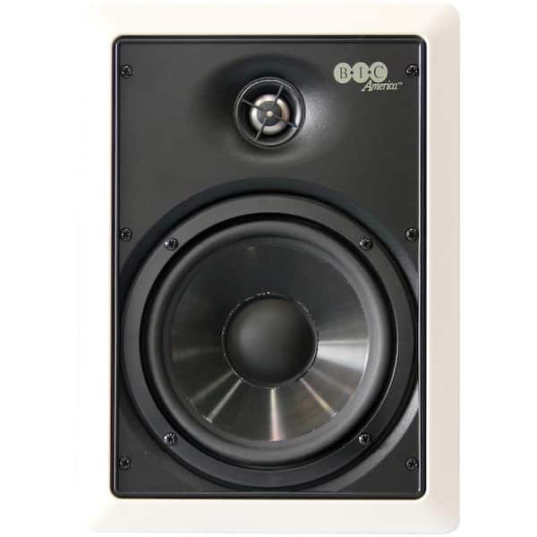 150W 6.5 in. Weather-Resistant In-Wall Speakers with Pivoting Tweeters- Metal and Cloth Grills