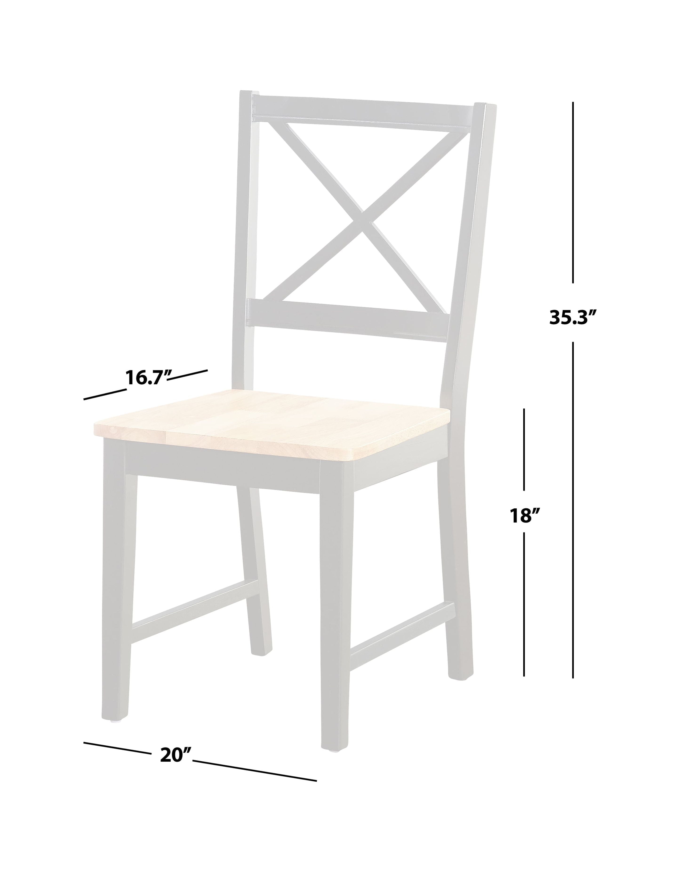 Virginia Cross-Back Chair, Set of 2, White/Natural