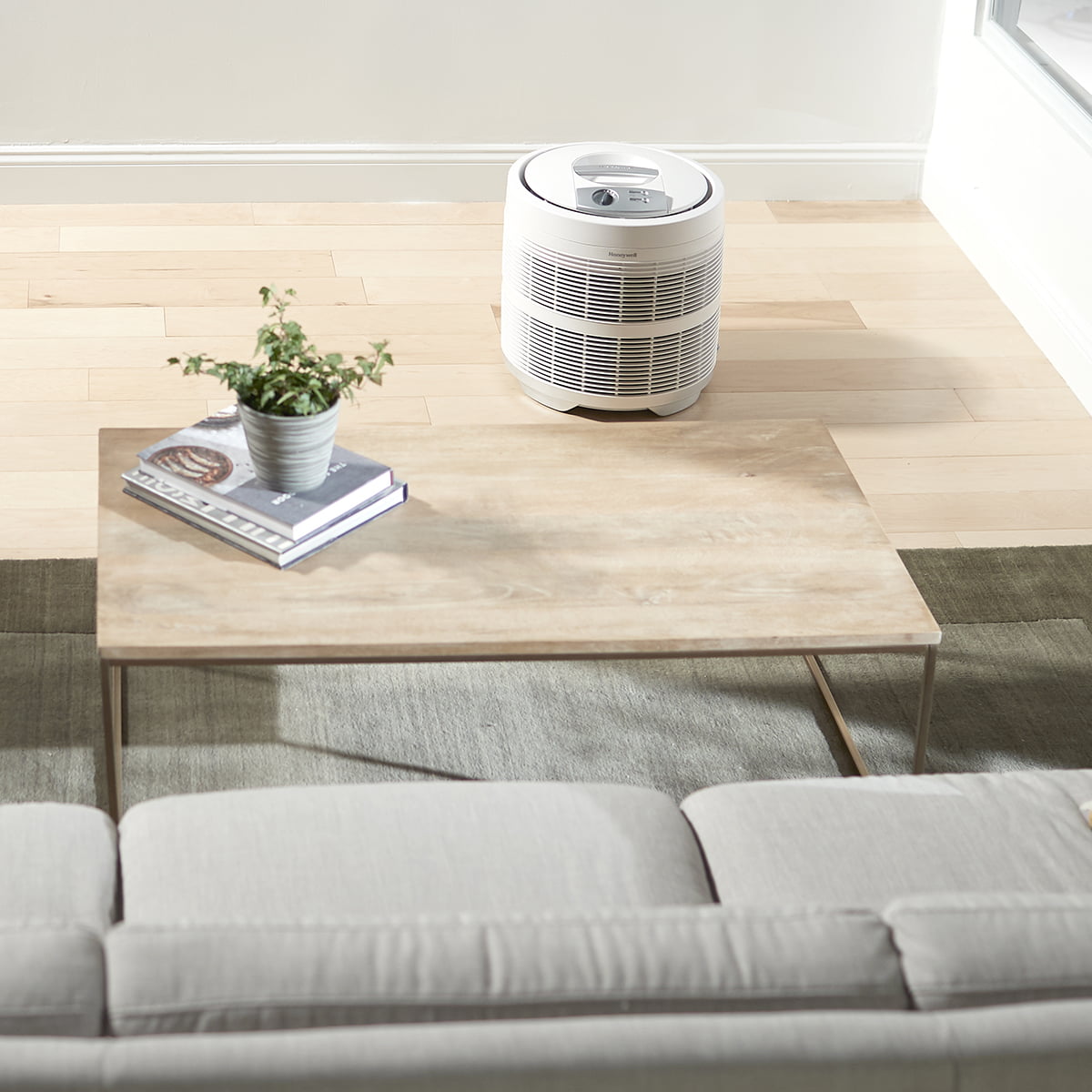 Honeywell Allergen Plus HEPA Air Purifier Allergen Reducer 390 sq ft Wildfire/Smoke, Pollen, Pet Dander, White, 50250-S