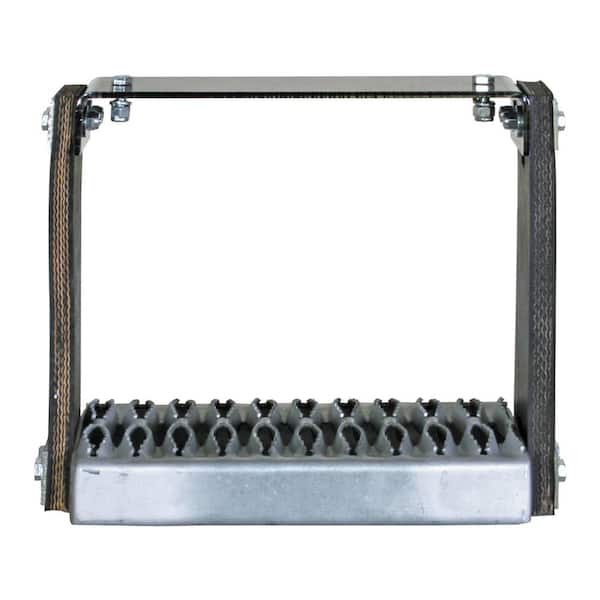 12 in. x 11 in. Flexible Rubber Step with Galvanized Steel Diamond Deck-Span Tread