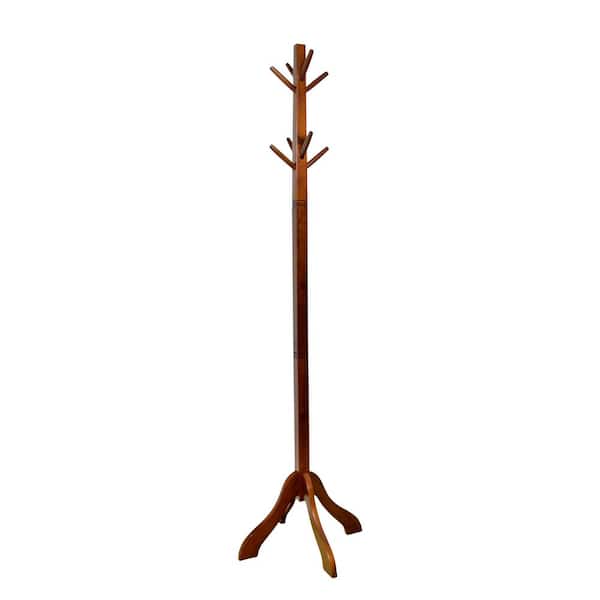 Solid Acacia Wood Mahogany Hall Tree