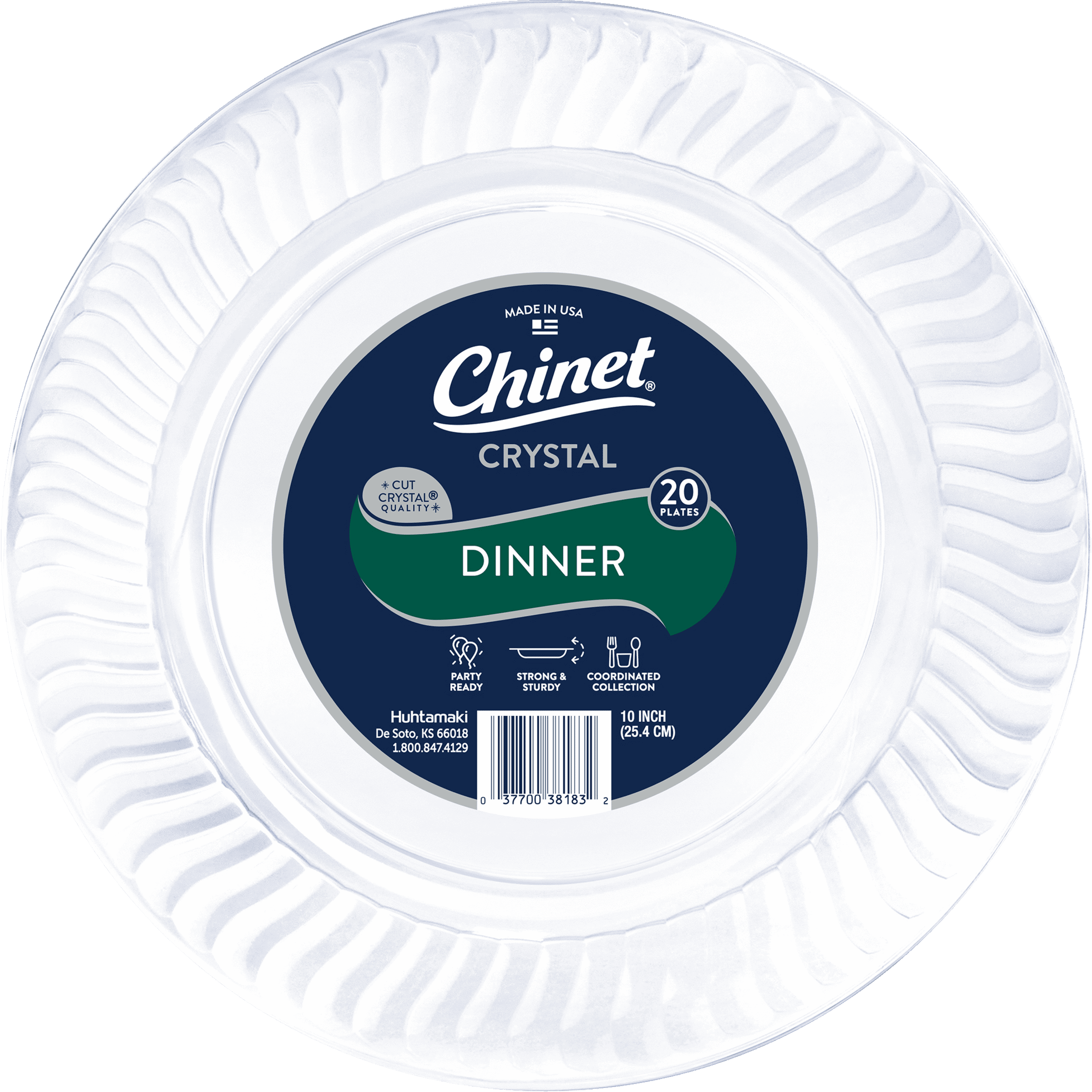 Chinet Crystal® Premium Plastic Dinner Plates, Clear, 10