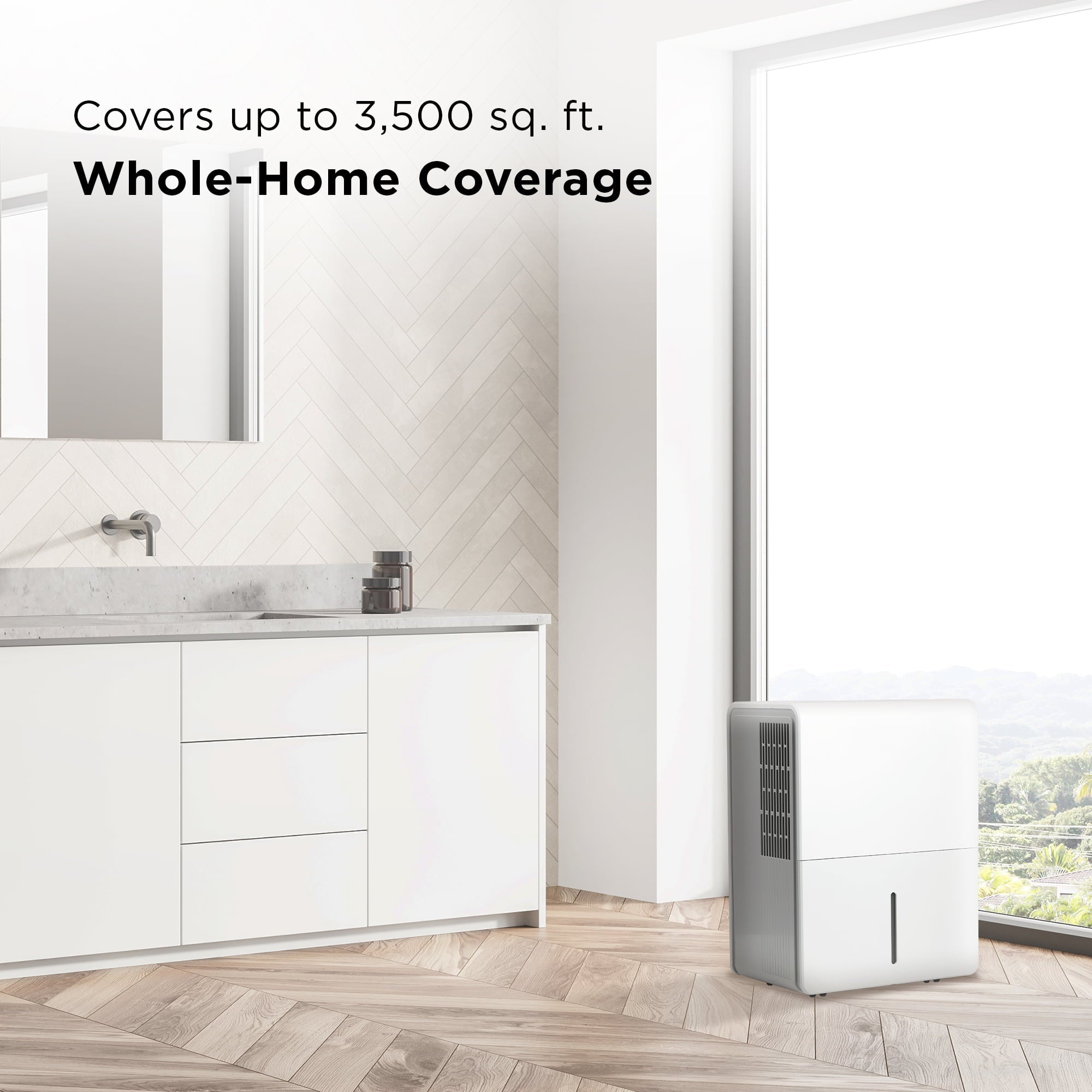 TCL 35 Pint Smart Dehumidifier, White, W35D92