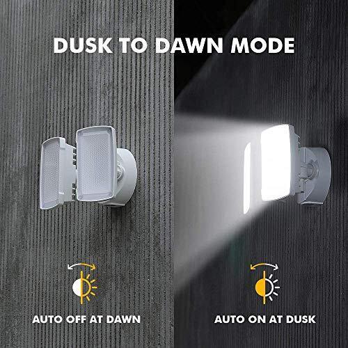 LUTEC LED 3500 Lumen 32W 5000K Integrated Dual-Head Flood Light Outdoor Dusk ...