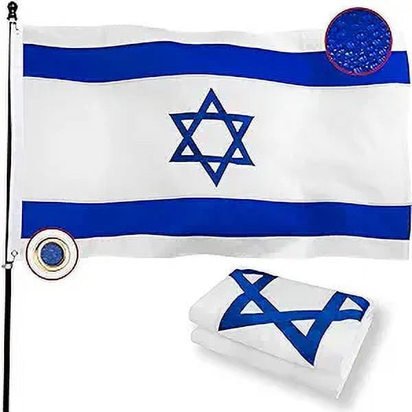 Israel Flag Embroidered Israeli National Flags 3x5 Foot Sewn Stripes Heavy Duty Outdoor with Brass Grommets