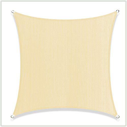 Sun Shade Sails shade cloth Square Canopy – UV Resistant Heavy 16' x 16' Beige