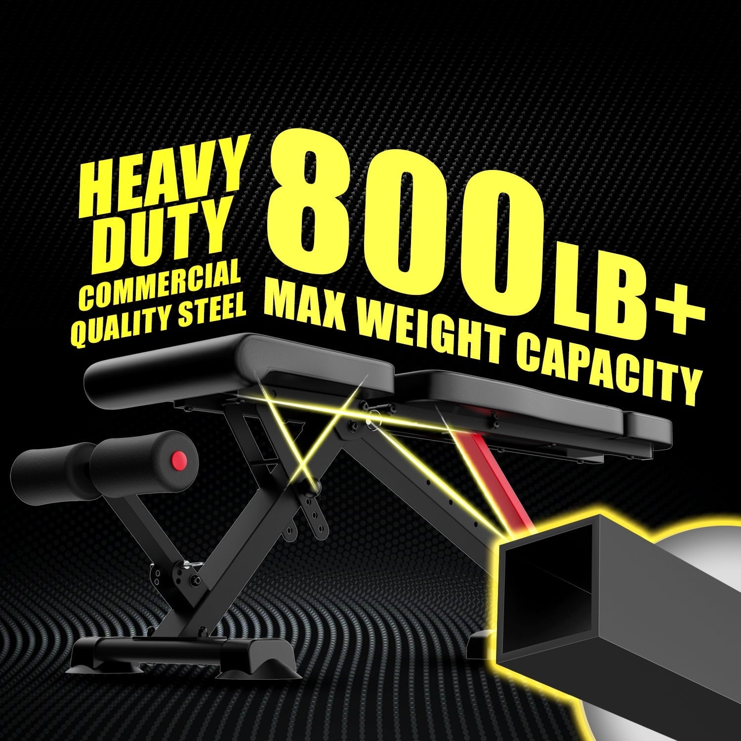 Adjustable Weight Bench for Full Body Strength Training,800LB Foldable Workout Bench Press for Home Gym-2023 Verson